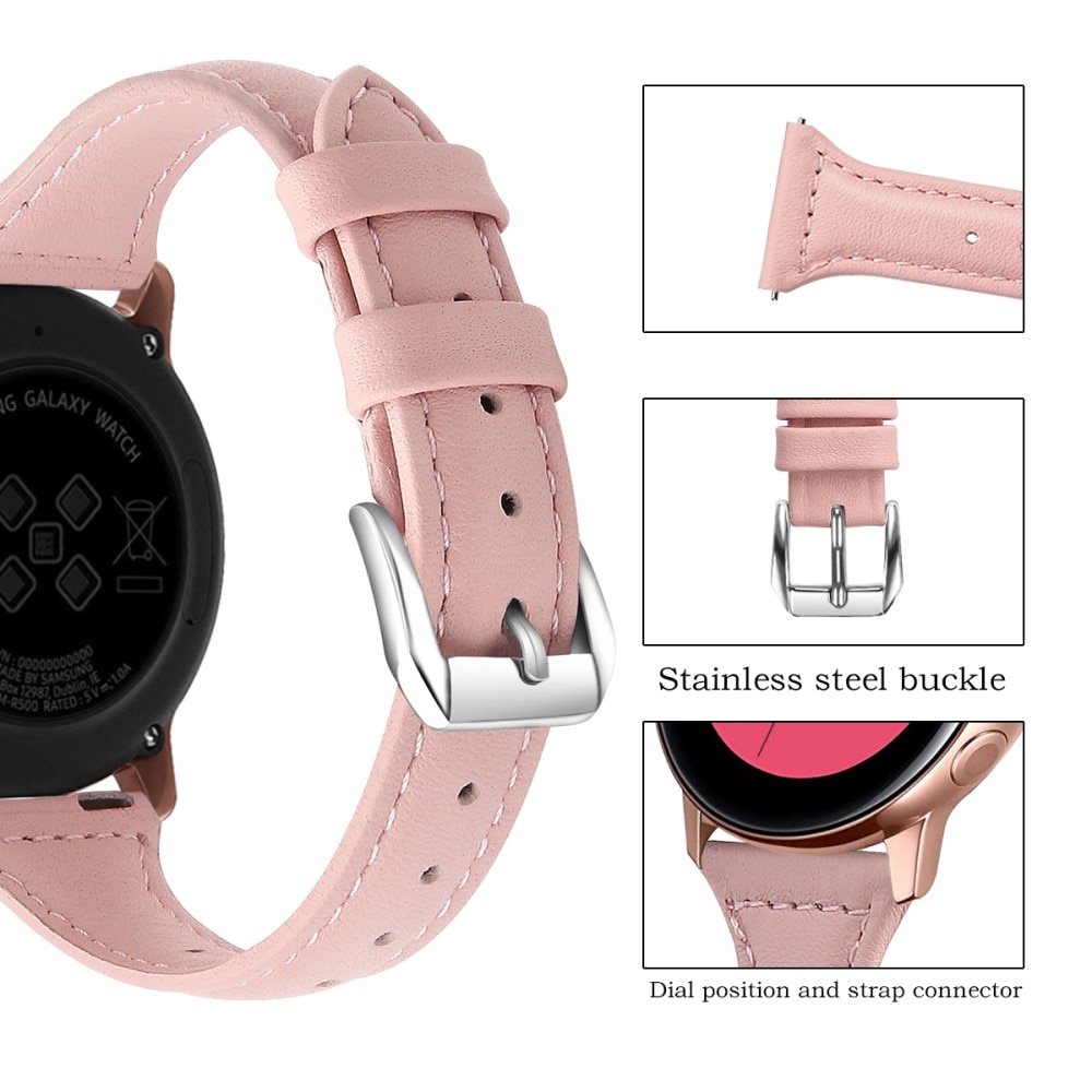 Samsung Galaxy Watch 42mm Slim Lederarmband Rosa