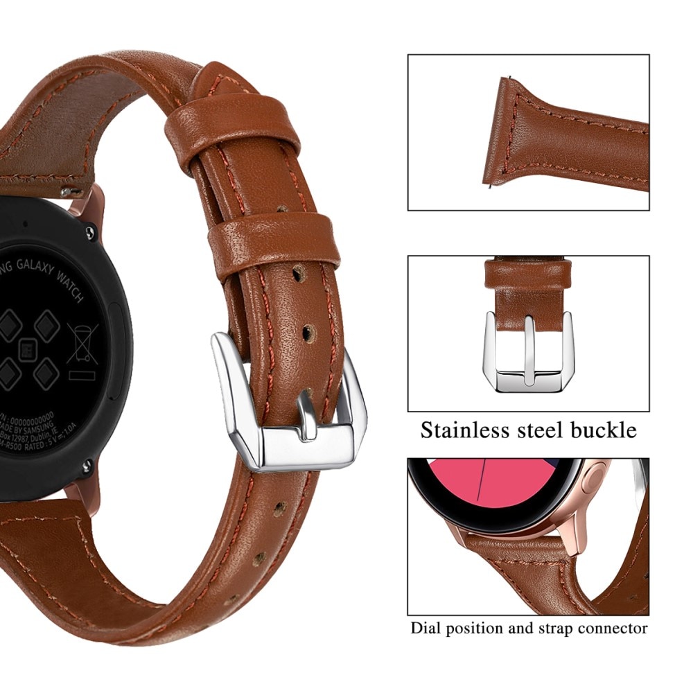 Samsung Galaxy Watch 42mm Slim Lederarmband Braun