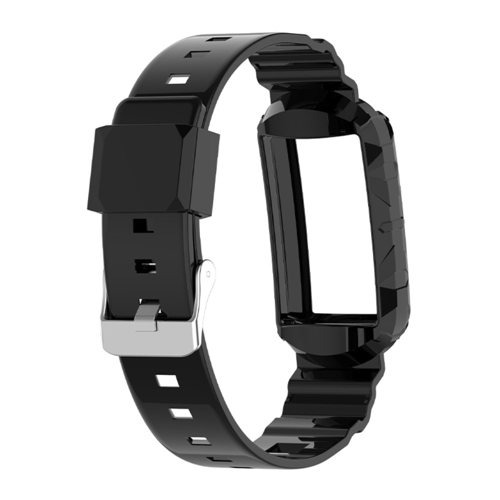 Fitbit Charge 3/4/5 Armband aus Silikon, schwarz