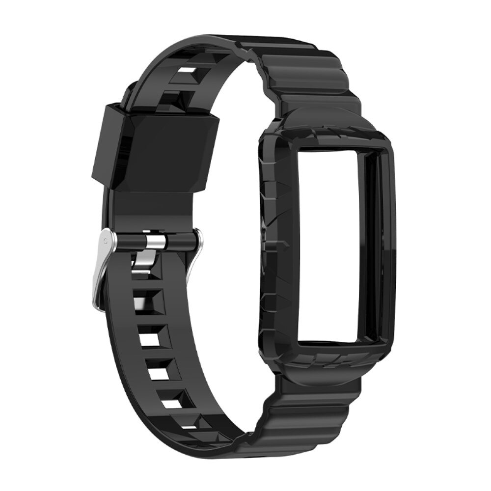 Fitbit Charge 3/4/5 Armband aus Silikon, schwarz