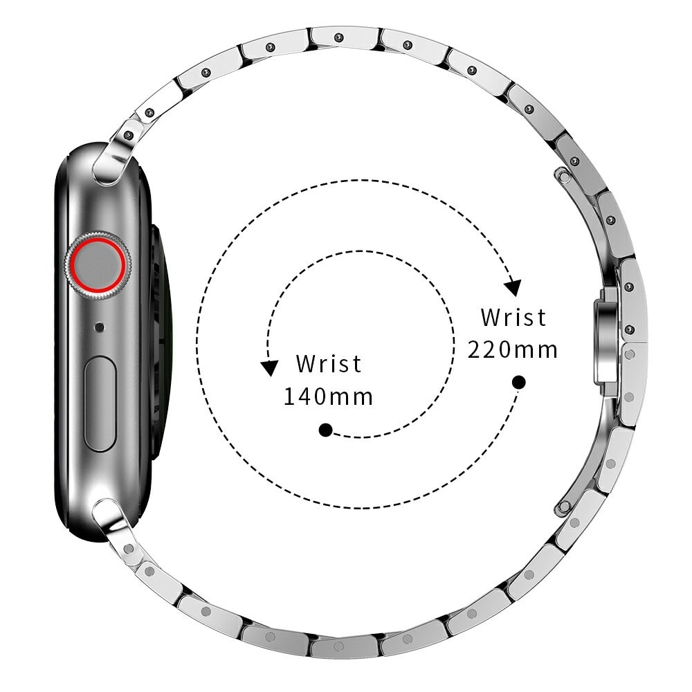 Apple Watch SE 44mm Business Armband aus Stahl silber