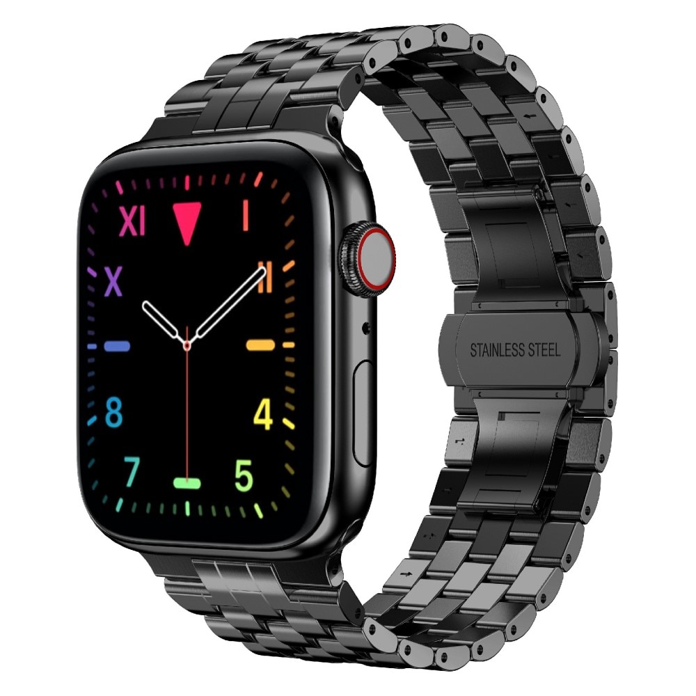 Apple Watch 42/44/45/49 mm Business Armband aus Stahl Schwarz