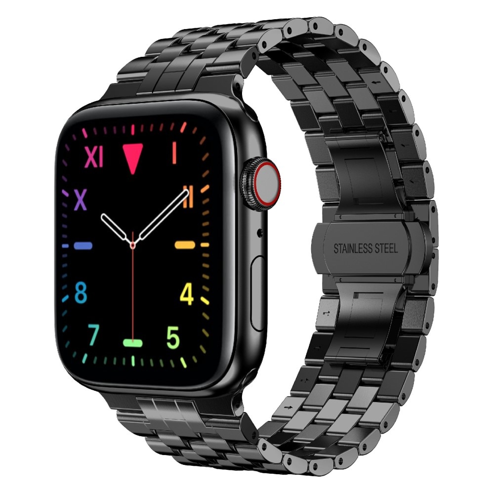 Apple Watch 45mm Series 9 Business Armband aus Stahl schwarz