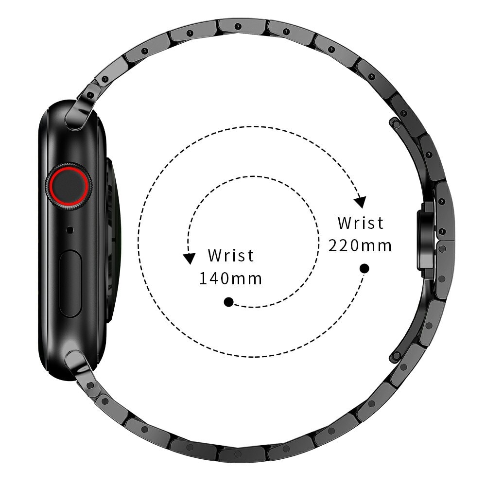 Apple Watch SE 44mm Business Armband aus Stahl schwarz