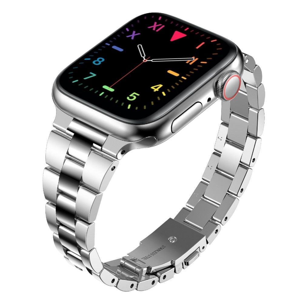 Apple Watch Ultra 49mm Slim Armband aus Stahl silber