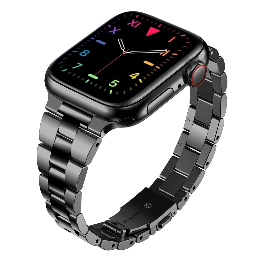 Apple Watch 45mm Series 8 Slim Armband aus Stahl Schwarz