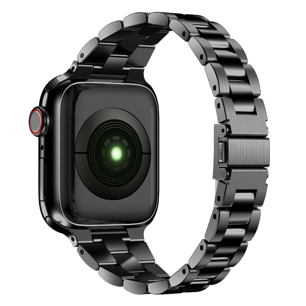 Apple Watch 41mm Series 8 Slim Armband aus Stahl Schwarz
