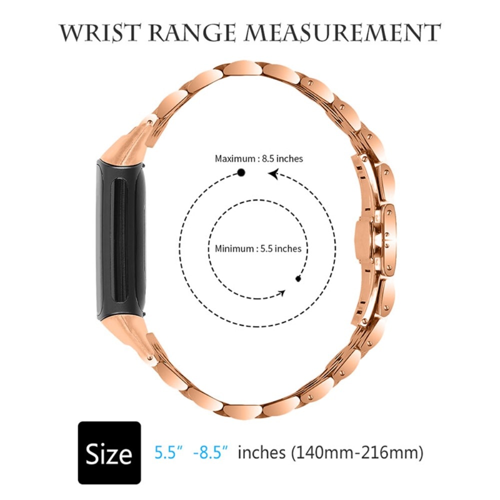 Stainless Steel Bracelet Fitbit Charge 6 Rose Gold
