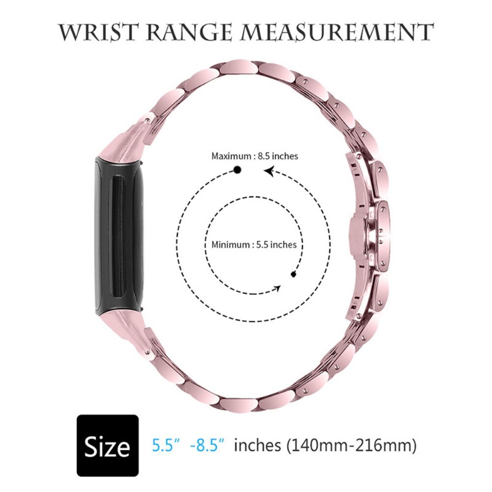 Stainless Steel Bracelet Fitbit Charge 5 Pink