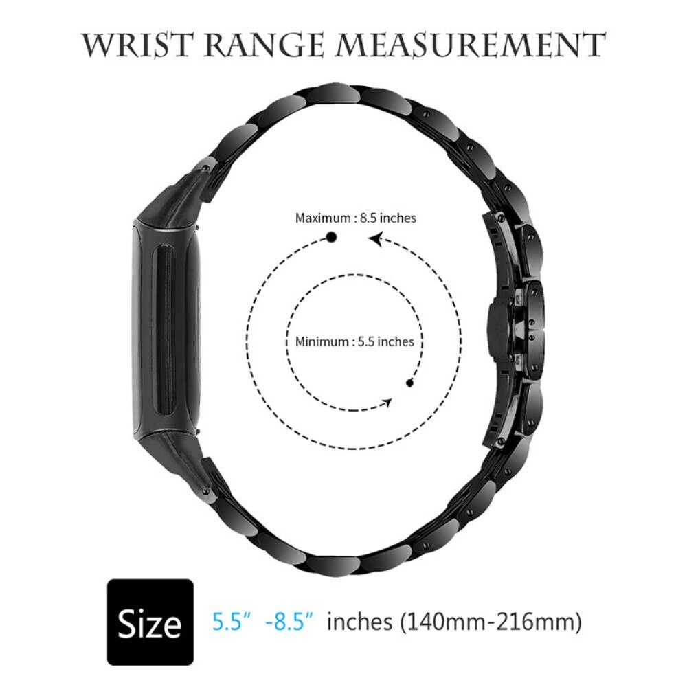 Stainless Steel Bracelet Fitbit Charge 6 Schwarz