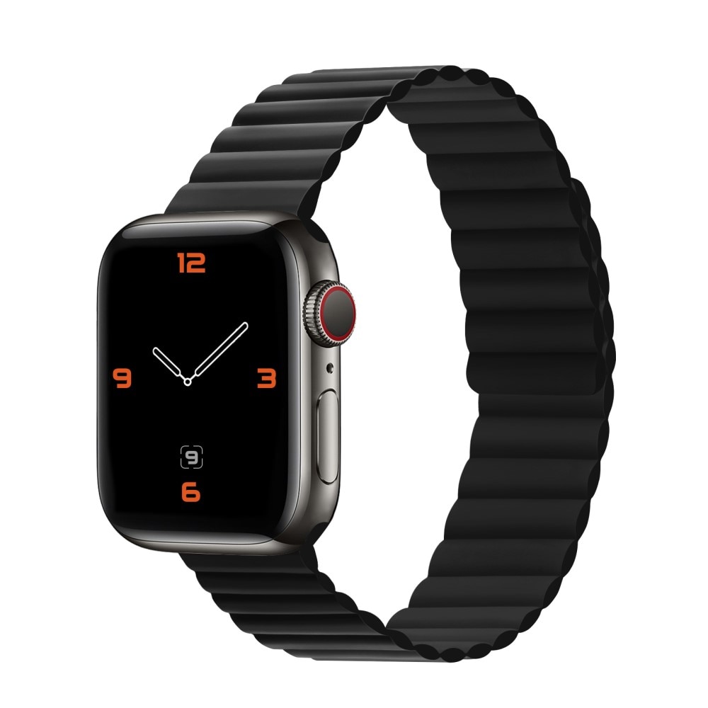 Apple Watch 42/44/45 mm Magnetische Armband aus Silikon Schwarz