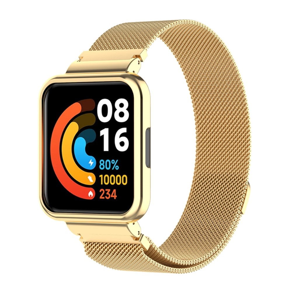 Xiaomi Redmi Watch 2 Lite Hülle+Milanaise-Armband, gold