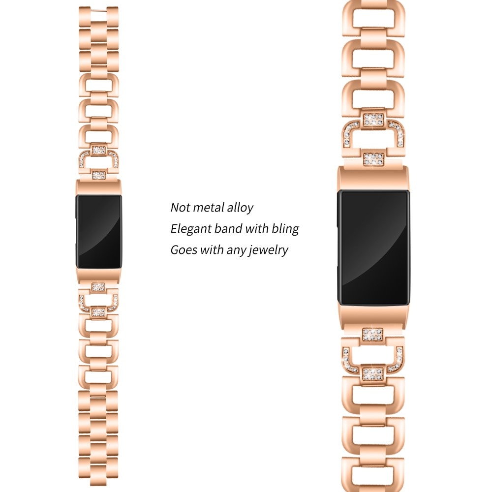 Fitbit Charge 3/4 Rhinestone Bracelet Rose Gold