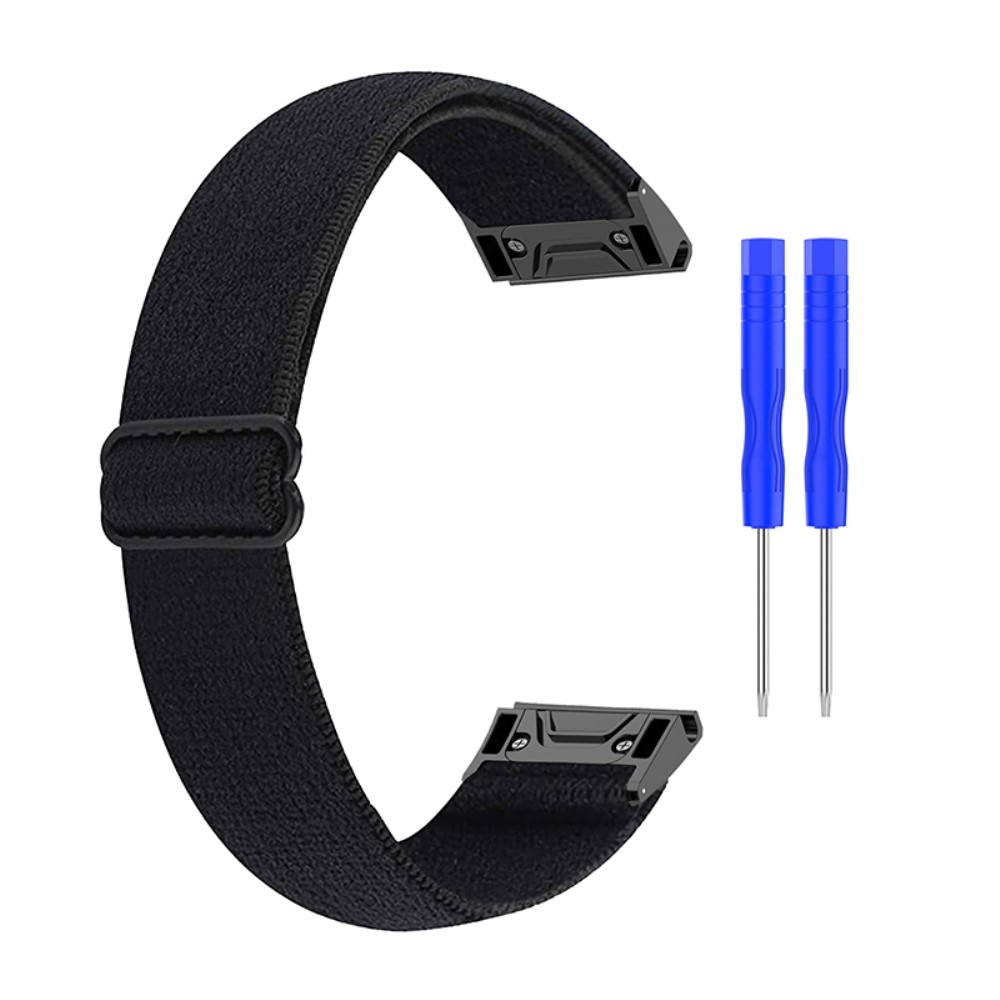 Garmin Fenix 7S Pro Elastisches Nylon-Armband schwarz