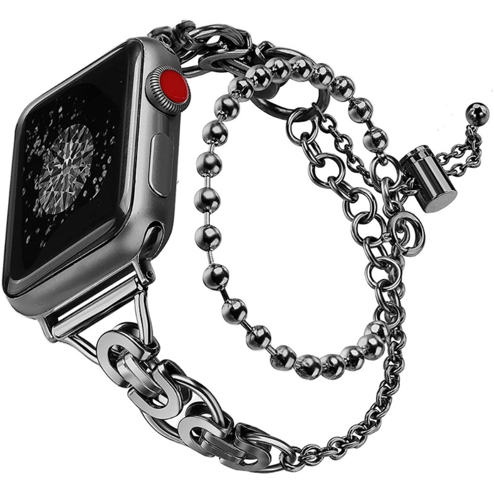 Metallarmband Mit Perlen Apple Watch 45mm Series 8 Schwarz