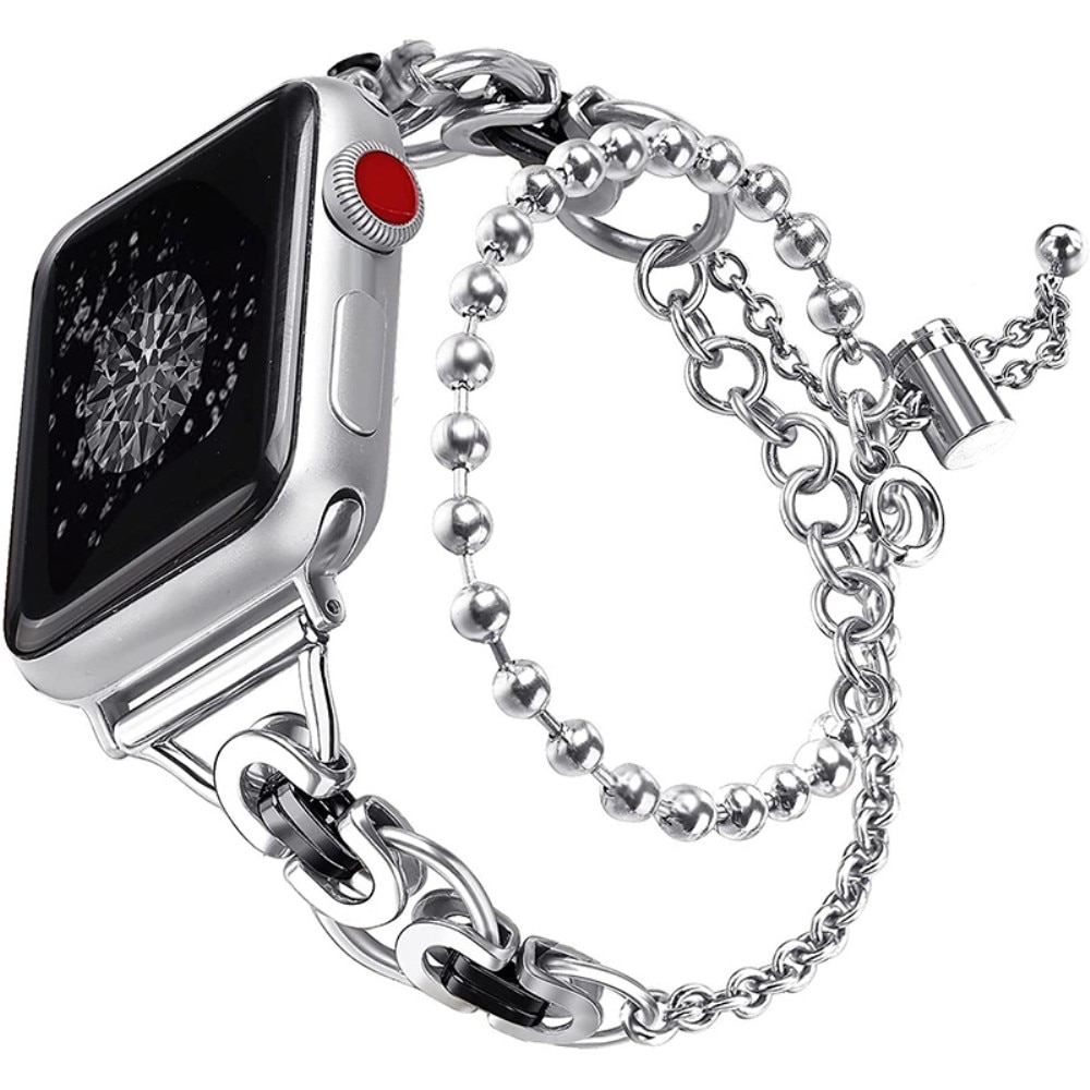 Metallarmband Mit Perlen Apple Watch 41mm Series 8 silber