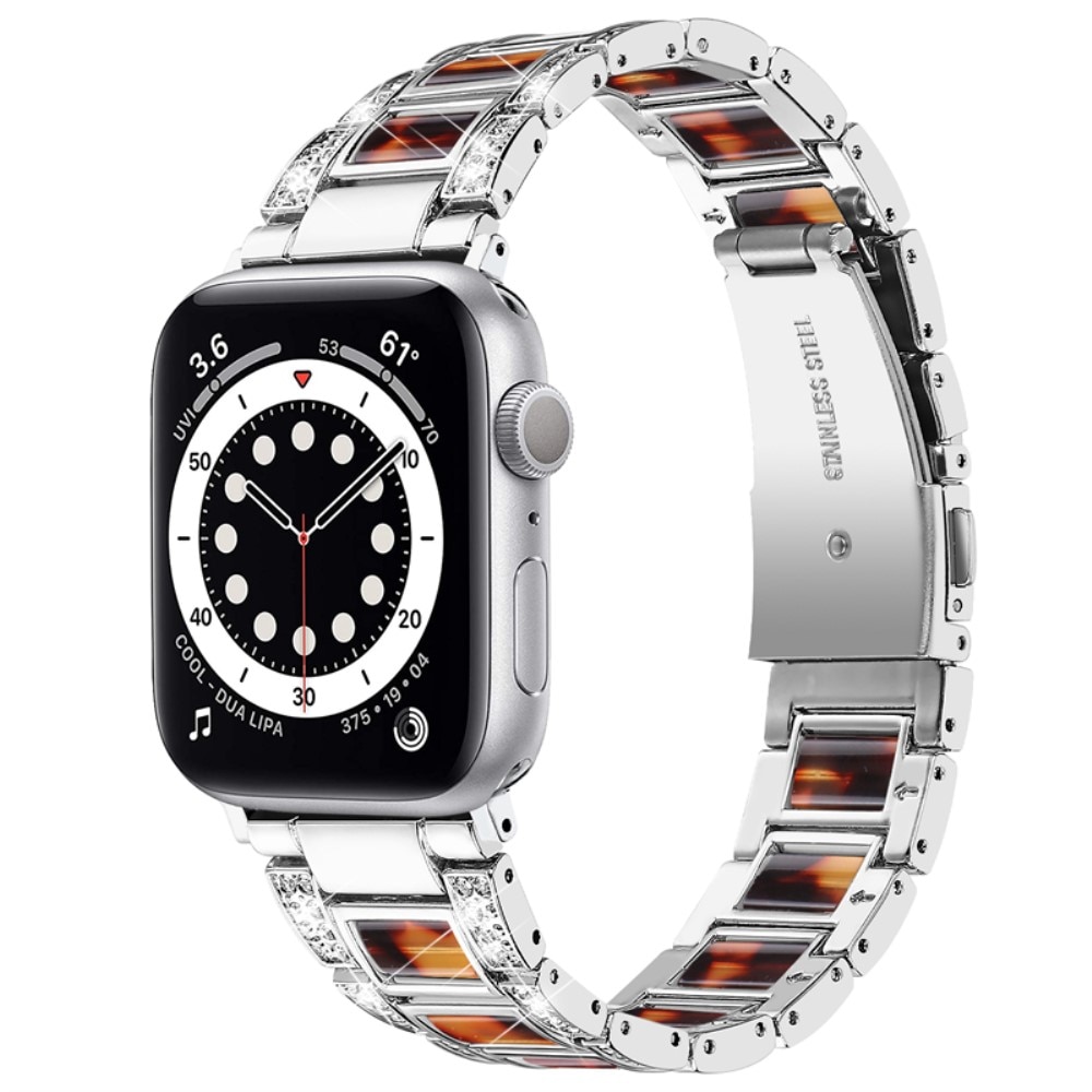 Diamond Bracelet Apple Watch 41mm Series 8 Silver Coffee