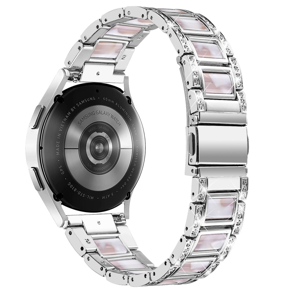 Diamond Bracelet Samsung Galaxy Watch 6 Classic 47mm Silver Pearl