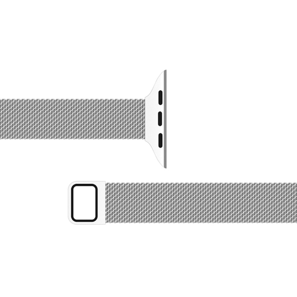 Apple Watch SE 44mm Slim Milanaise Armband silber
