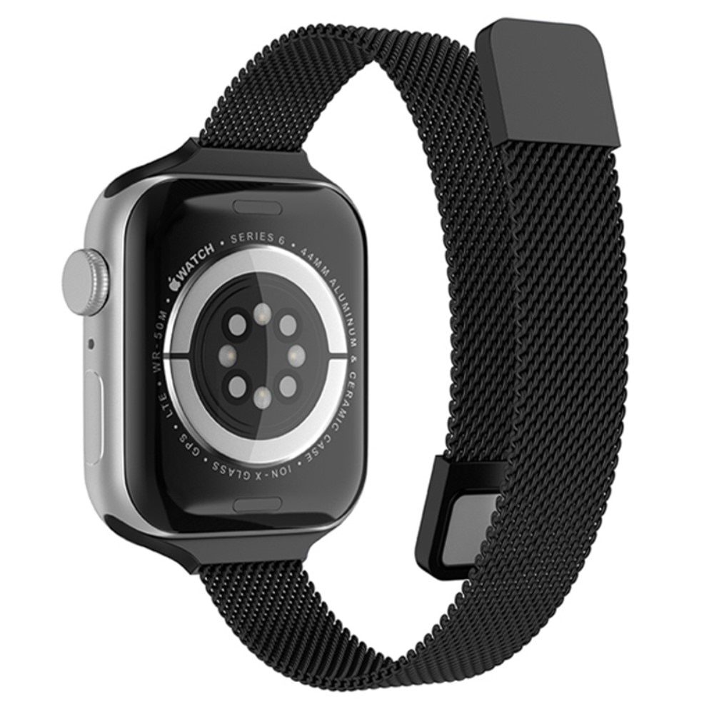 Apple Watch 45mm Series 8 Slim Milanaise Armband Schwarz