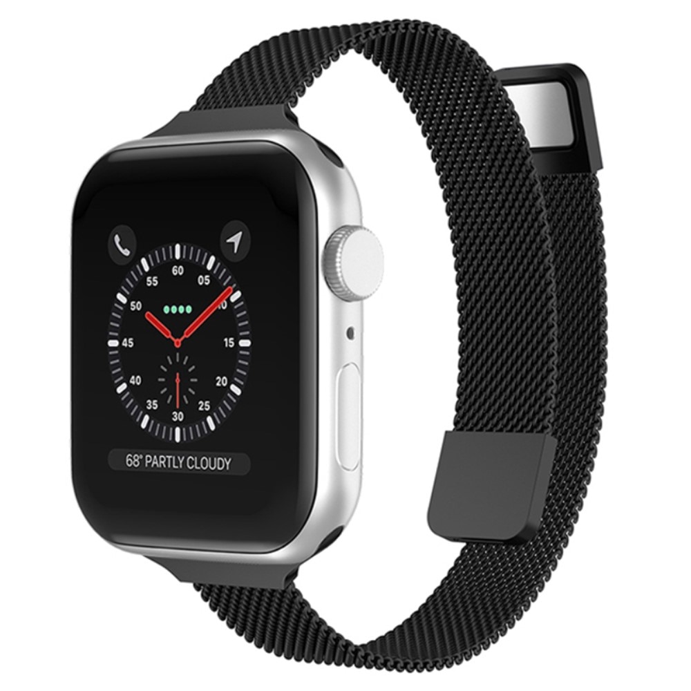 Apple Watch Ultra 49mm Slim Milanaise Armband schwarz