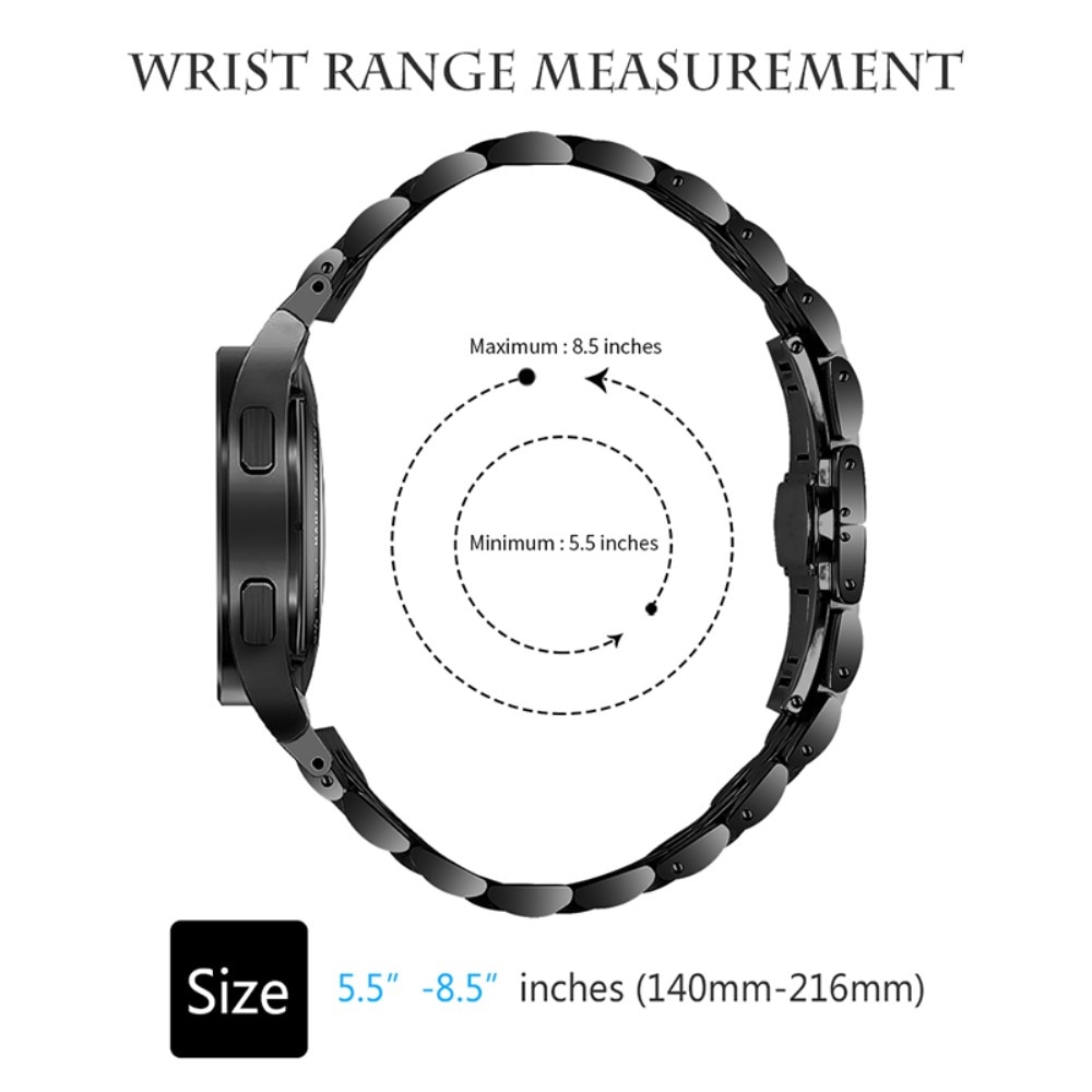 Samsung Galaxy Watch 4 Classic 46mm Business Armband aus Stahl, schwarz