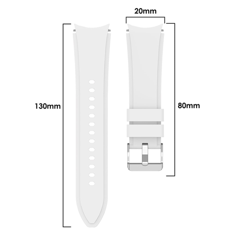 Full Fit Samsung Galaxy Watch 4 Classic 42mm Armband aus Silikon Weiß
