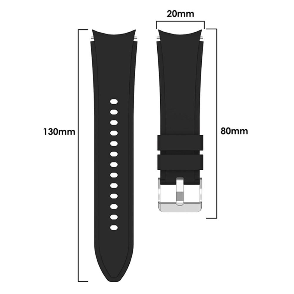 Full Fit Samsung Galaxy Watch 6 44mm Armband aus Silikon, schwarz