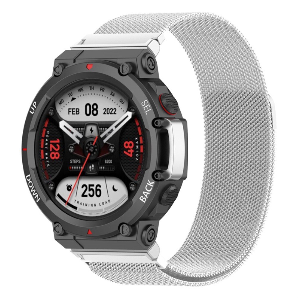 Amazfit T-Rex 2 Milanaise-Armband, silber