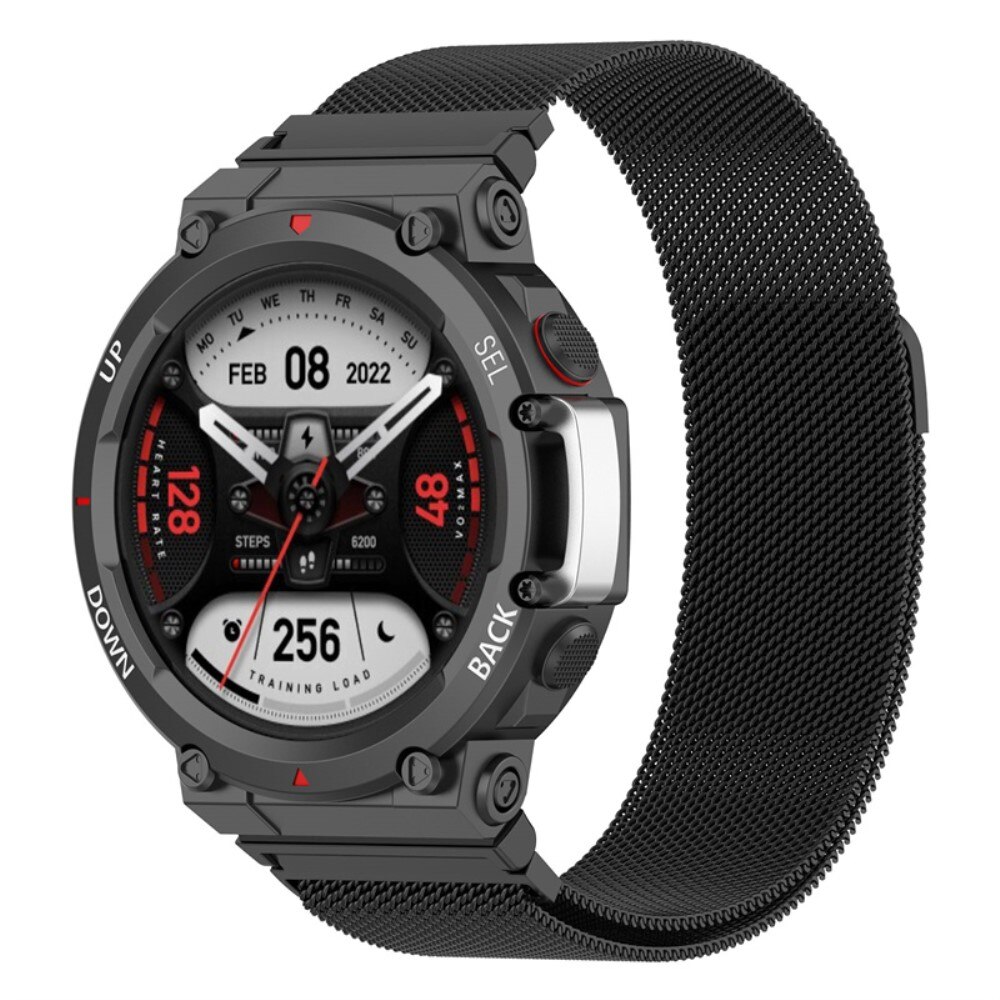 Amazfit T-Rex 2 Milanaise-Armband, schwarz