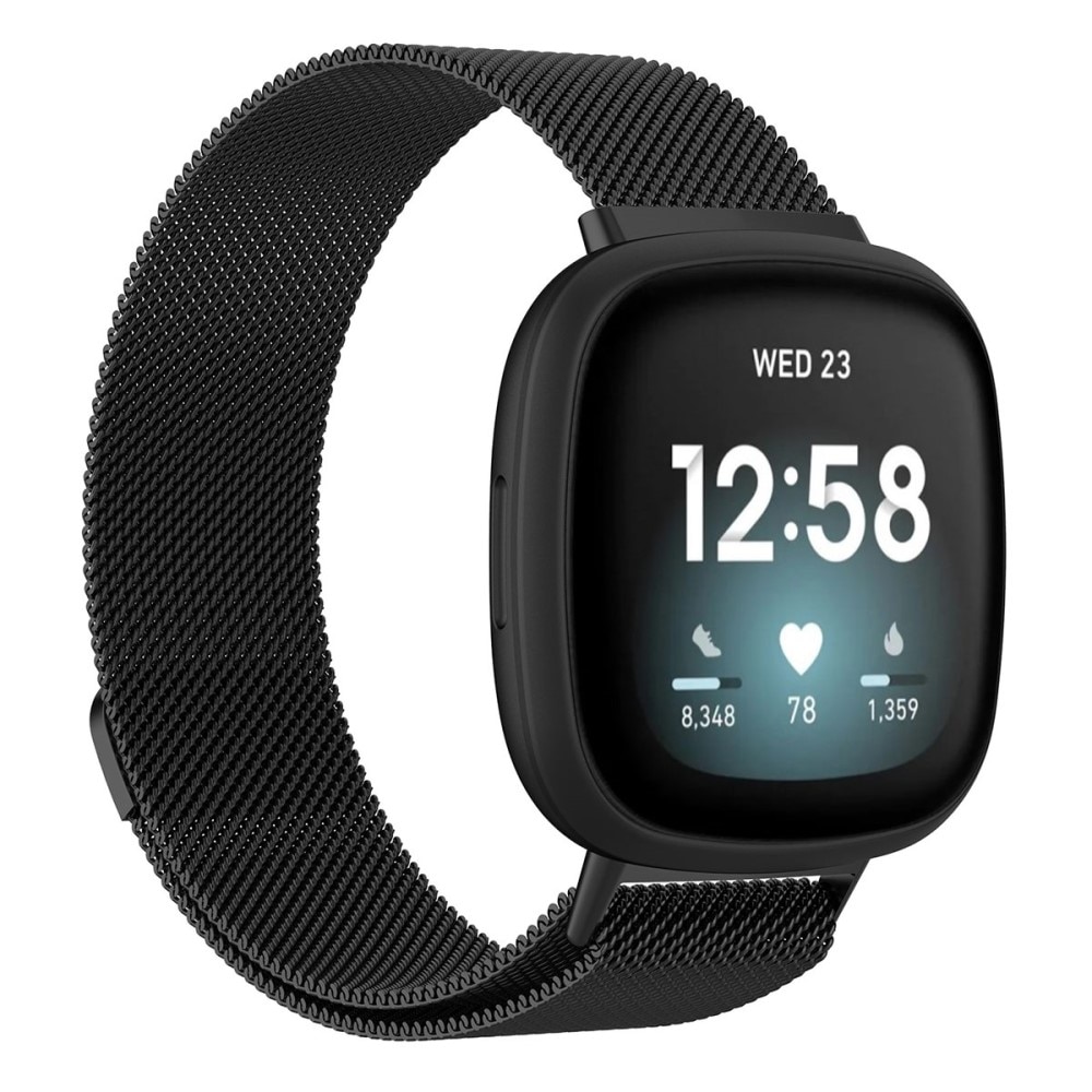 Fitbit Sense 2 Milanaise-Armband, schwarz