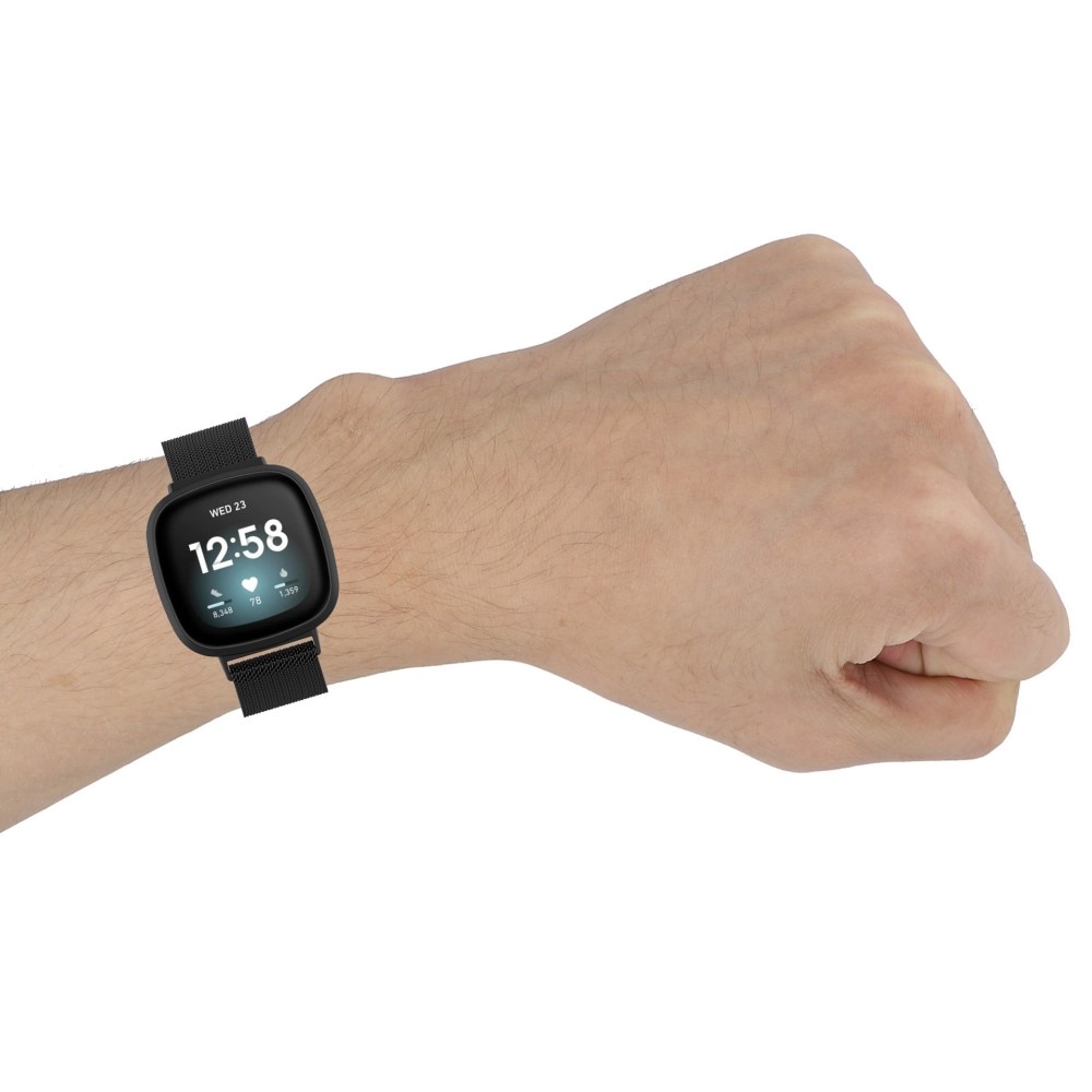 Fitbit Versa 4 Milanaise-Armband Schwarz