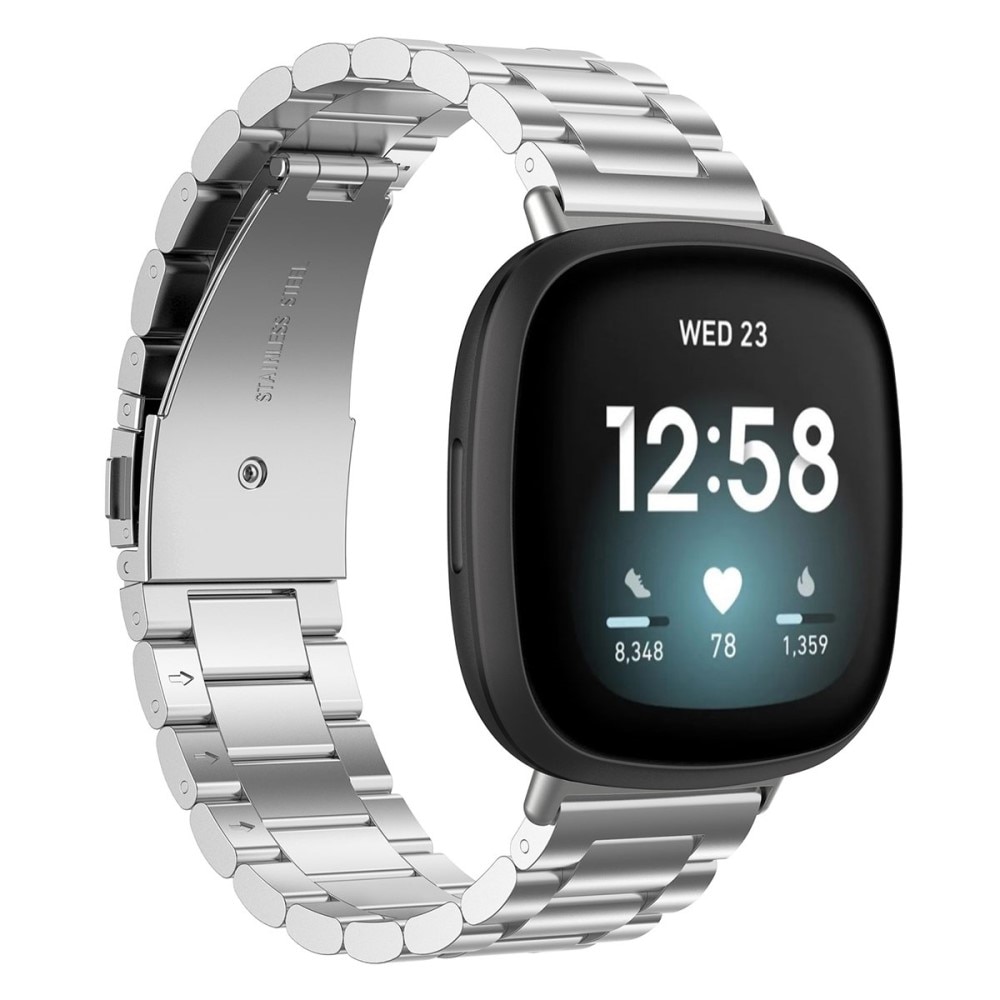 Fitbit Versa 3/Sense Armband aus Stahl Silber