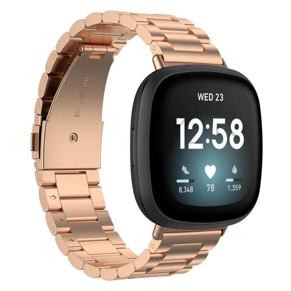 Fitbit Sense 2 Armband aus Stahl roségold