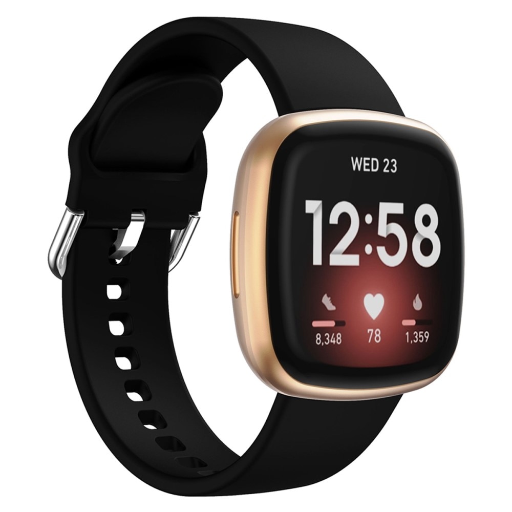 Fitbit Versa 4 Armband aus Silikon, schwarz