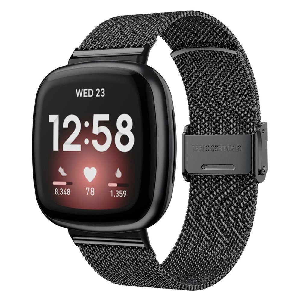 Fitbit Versa 3/Sense Mesh-Armband Black