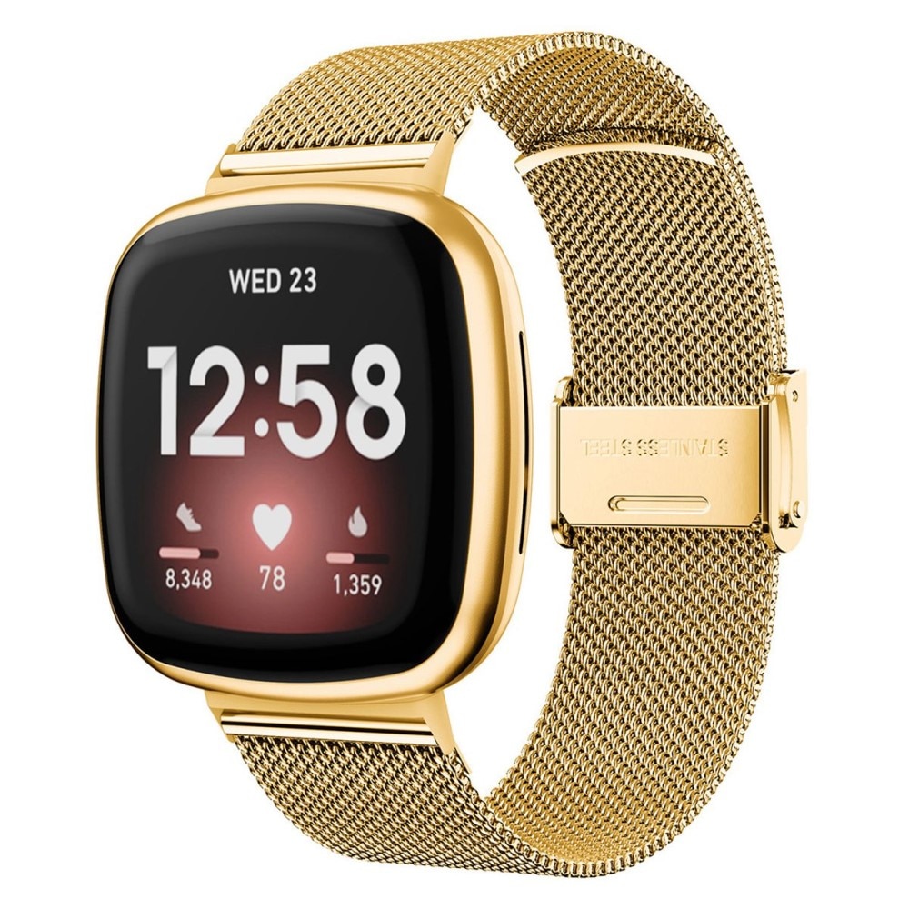 Fitbit Versa 3/Sense Mesh-Armband Gold