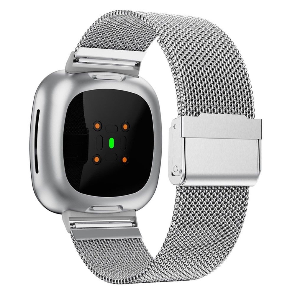 Fitbit Versa 3/Sense Mesh-Armband Silber