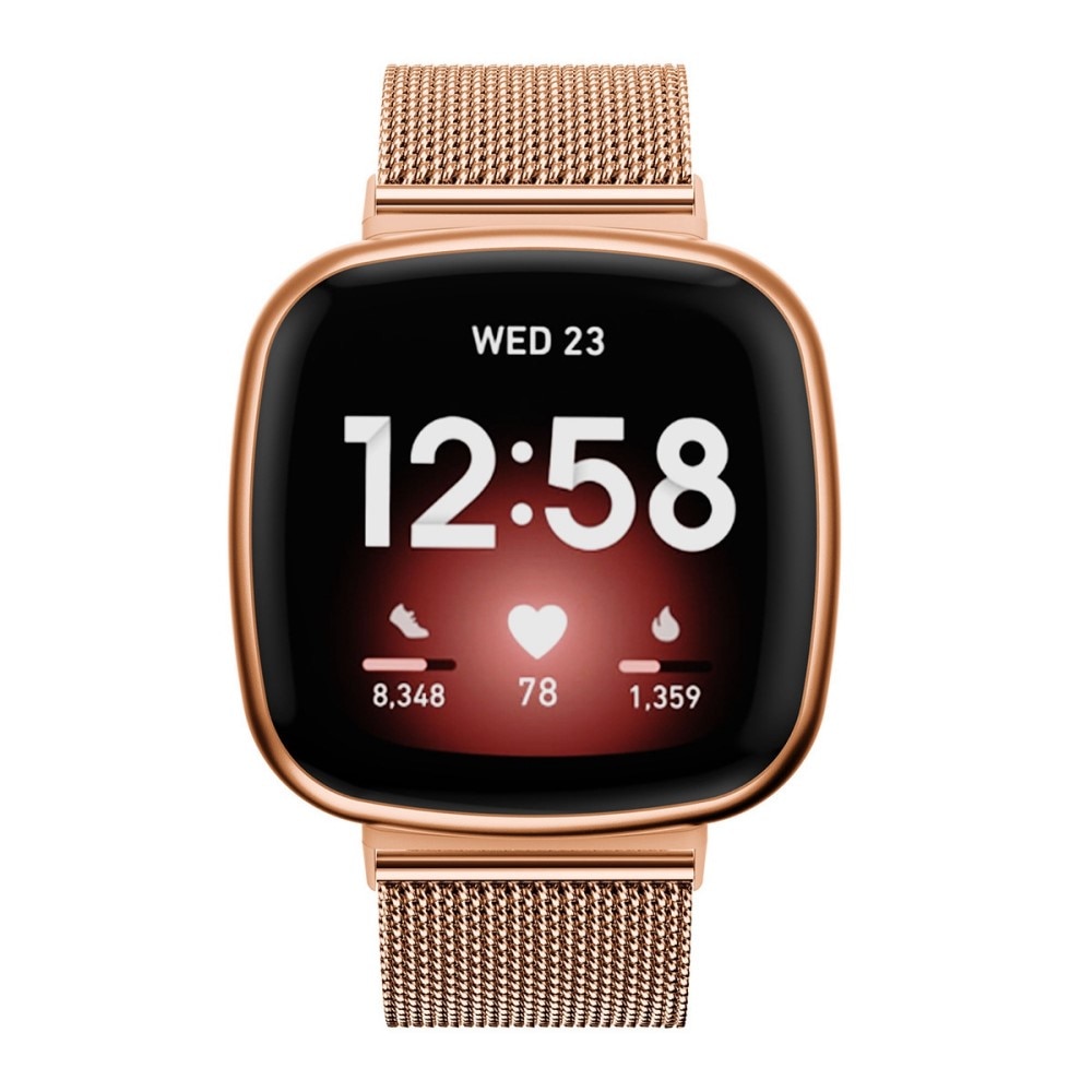 Fitbit Versa 3/Sense Mesh-Armband Roségold