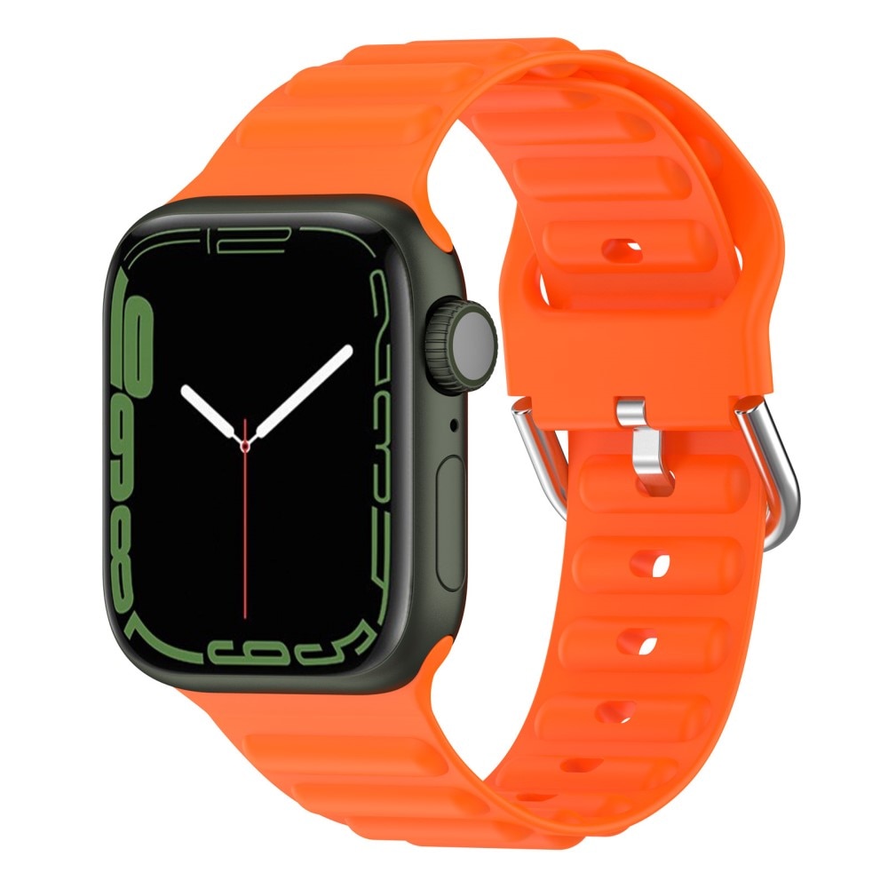 Apple Watch 45mm Series 7 Resistant Armband aus Silikon orange
