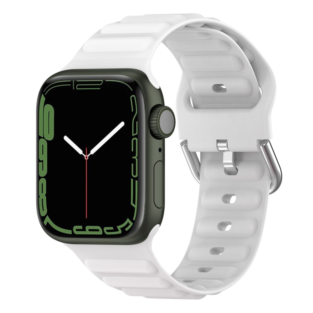 Apple Watch 45mm Series 7 Resistant Armband aus Silikon weiß