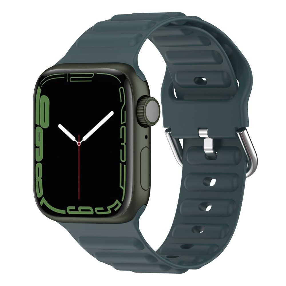 Apple Watch 45mm Series 7 Resistant Armband aus Silikon dunkelgrün