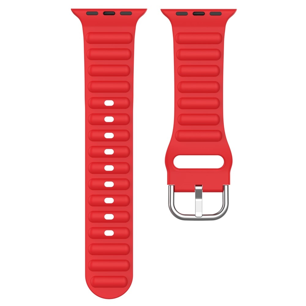 Apple Watch 44mm Resistant Armband aus Silikon rot
