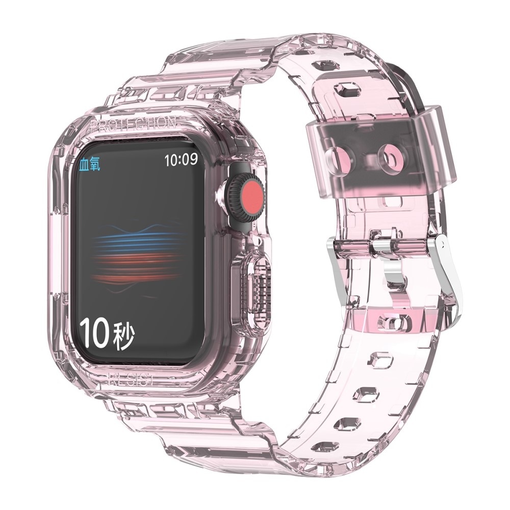 Apple Watch 45mm Series 7 Crystal Hülle + Armband rosa