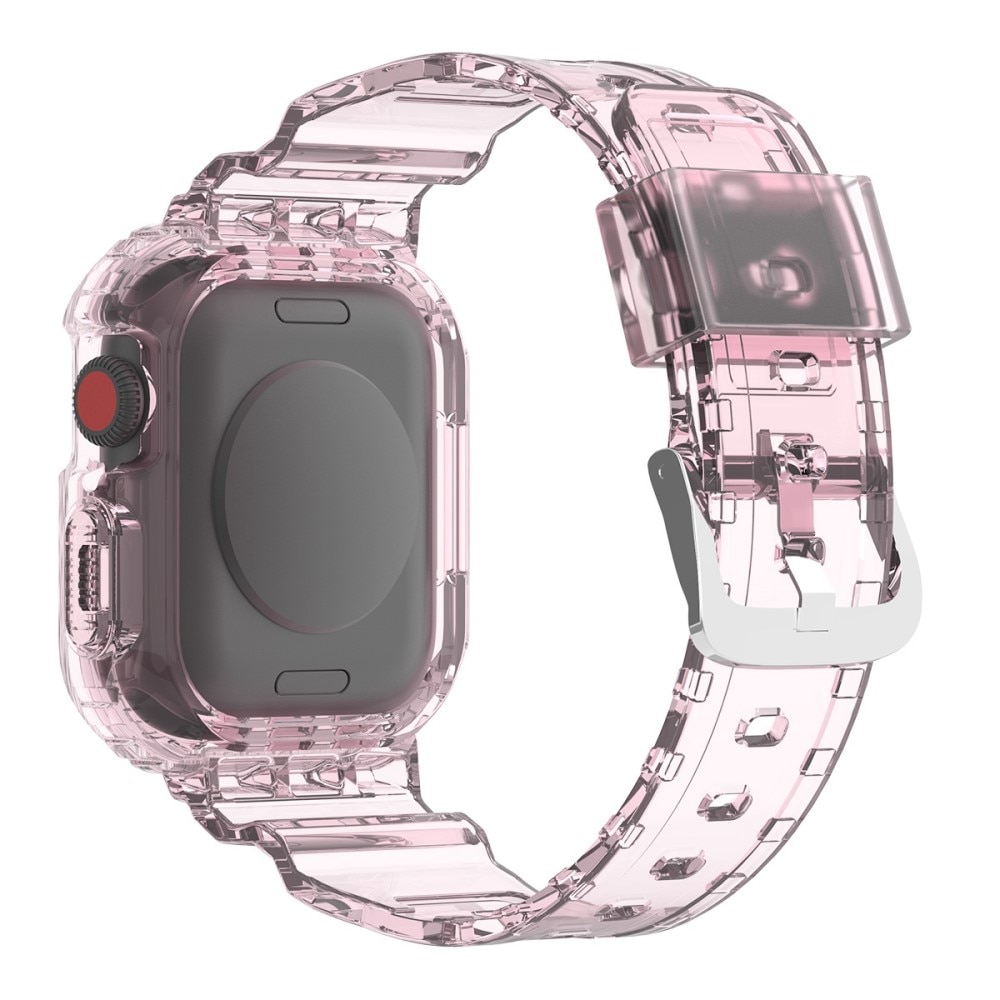 Apple Watch 45mm Series 9 Crystal Hülle + Armband rosa