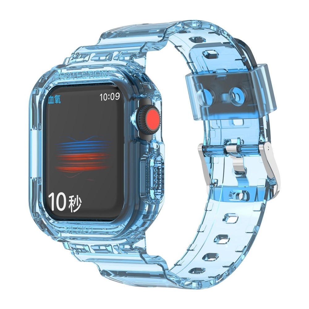 Apple Watch 45mm Series 7 Crystal Hülle + Armband blau