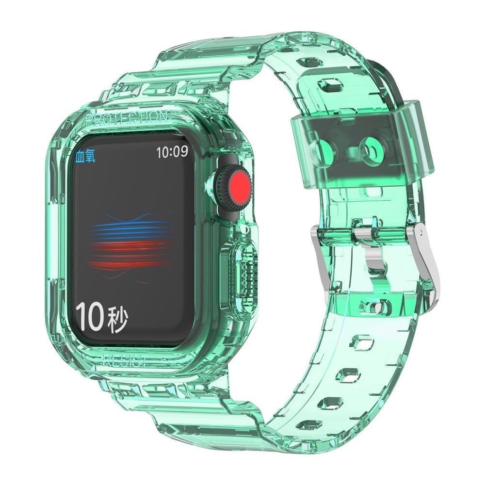 Apple Watch 45mm Series 7 Crystal Hülle + Armband grün