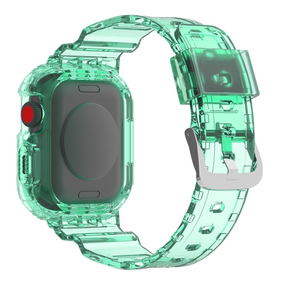 Apple Watch 45mm Series 7 Crystal Hülle + Armband grün