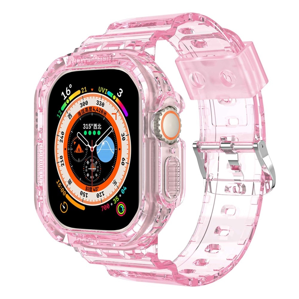Apple Watch Ultra 49mm Crystal Hülle+Armband Rosa