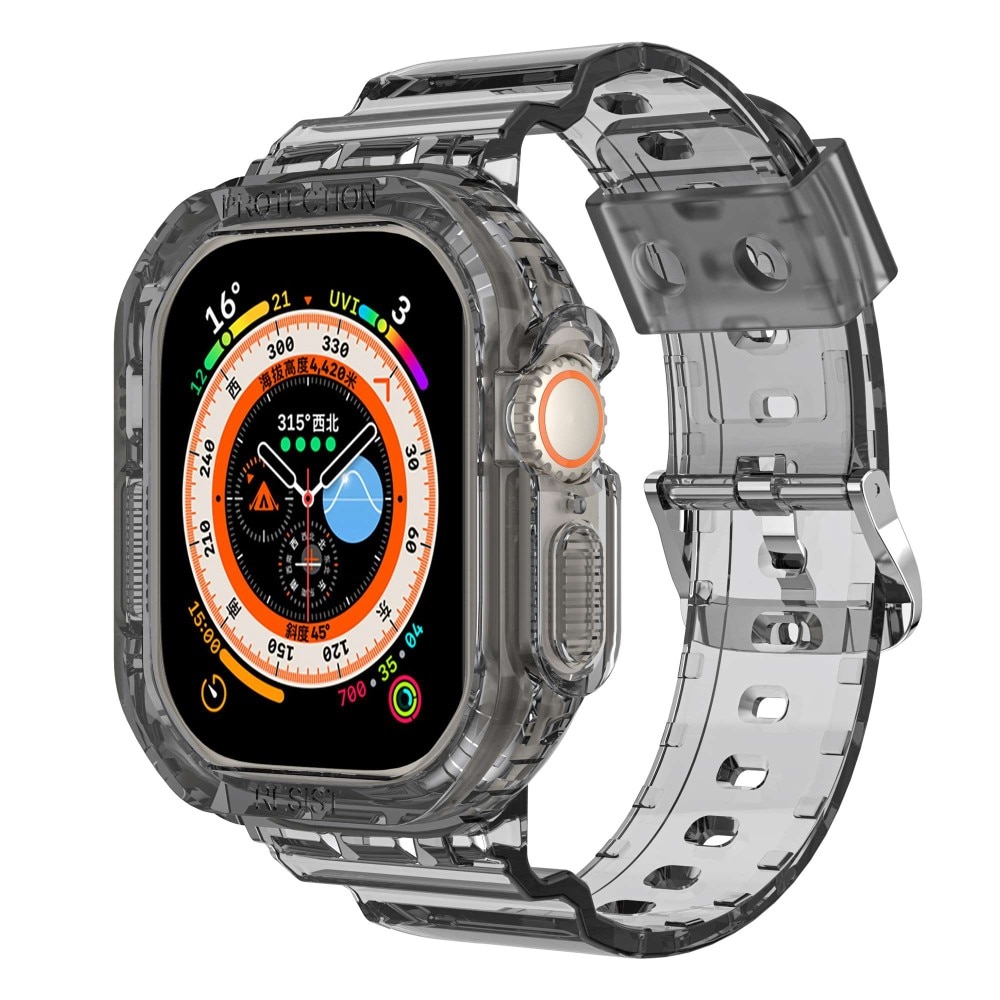 Apple Watch Ultra 49mm Crystal Hülle+Armband Grau